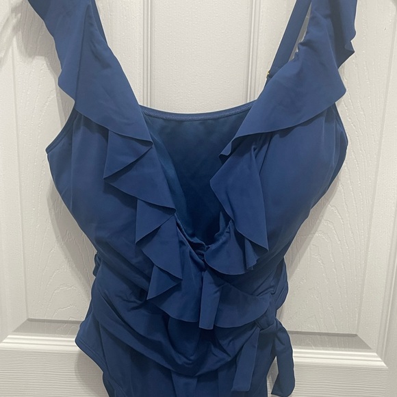 Bleu Rod Beattie one piece, bathing suit, navy blue size 10 like new - Picture 6 of 14